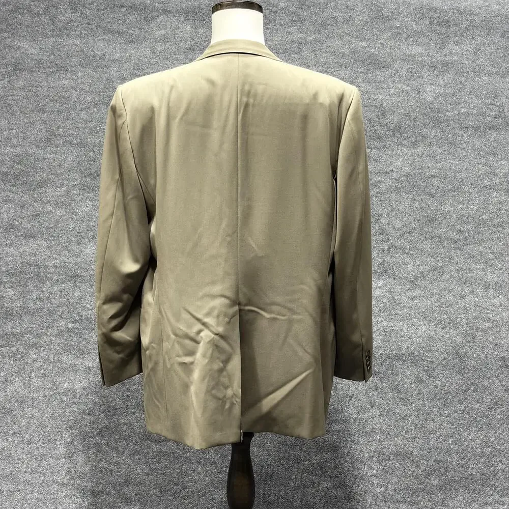 Vintage Hickey Freeman Blazer Mens 46 Long Taupe 100% Wool Boardroom Union USA